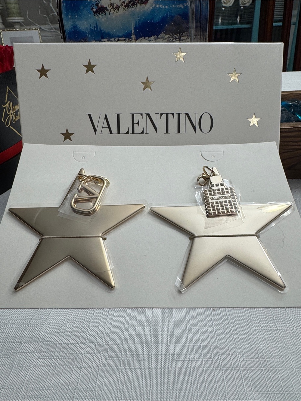 Valentino Gold Star key chains or Ornaments